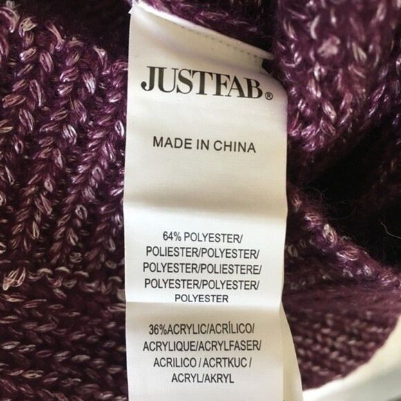 JustFab Purple Open Front Metallic Knit Wrap Crossover Sweater NWT - Picture 8 of 8